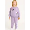 Kız Çocuk Kuromi Baskılı %100 Pamuk Lila Takım