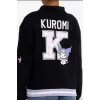 Kız Çocuk Kuromi Baskılı Siyah Fermuar Yaka Sweatshirt