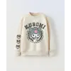 Kız Çocuk Kuromi Baskılı Krem Sweatshirt