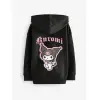 Kız Çocuk Kuromi Fermuarlı Şardonlu %100 Pamuk Sweatshirt