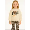 Kız Çocuk Love Leopar Baskılı Alt-Üst Takım