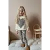 Kız Çocuk Love Leopar Baskılı Taytlı Takım