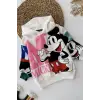 Kız Çocuk Mickey Baskılı %100 Pamuk Kapüşonlu Sweatshirt