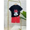 Kız Çocuk Mickey Mouse Baskılı Şortlu Yazlık Takım