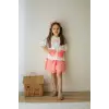 Kız Çocuk Kiraz Detaylı Nar Çiçeği Şortlu Takım