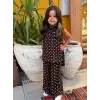 Kız Çocuk Puantiyeli Kahve Alt-Üst Takım