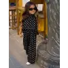 Kız Çocuk Puantiyeli Siyah Alt-Üst Takım