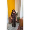 Kız Çocuk Puantiyeli Kahve Alt-Üst Takım