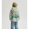Erkek Çocuk Minecraft Baskılı Yeşil %100 Pamuk Sweatshirt