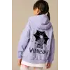 Kız Çocuk Wednesday %100 Pamuk Lila Fermuarlı Sweatshirt