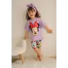 Kız Çocuk Minnie Mouse Baskılı Yazlık İkili Takım