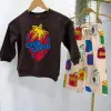 Erkek Çocuk Çilek Desenli %100 Pamuk Kahve Takım