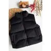 Çocuk Unisex Fermuarlı Kadife Siyah Şişme Yelek