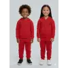 Çocuk Unisex Kapüşonlu Marka Kırmızı %100 Pamuk Alt-Üst Takım