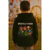 Erkek Çocuk Brawl Stars Baskılı Fermuarlı Kapüşonlu Sweatshirt