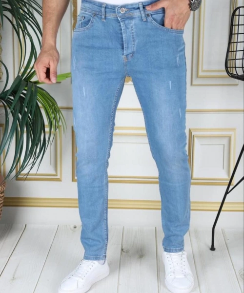 Buz Mavi Slim Fit Denim Kot Pantolon Likralı Esnek Jean Phantom Jeans