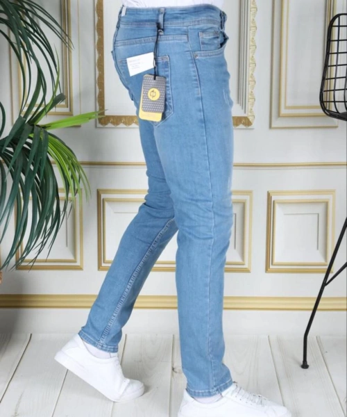 Buz Mavi Slim Fit Denim Kot Pantolon Likralı Esnek Jean Phantom Jeans
