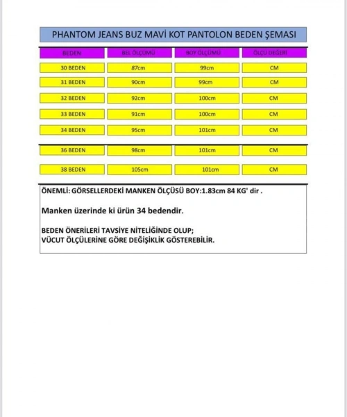Buz Mavi Slim Fit Denim Kot Pantolon Likralı Esnek Jean Phantom Jeans