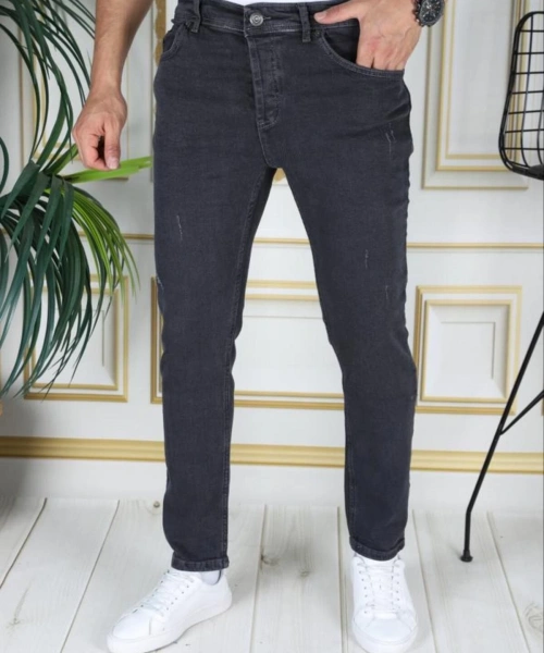 Erkek Gri-füme Regular Fit Kot Pantolon Likralı Esnek Jean Phantom Jeans