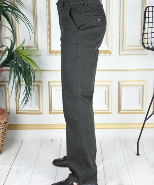 Klasik Kesim Haki Likralı Erkek Yan Cepli Klasik Kot Pantolon Baba Pantolonu Phantom Jeans By Small