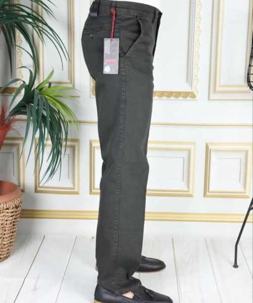 Klasik Kesim Haki Likralı Erkek Yan Cepli Klasik Kot Pantolon Baba Pantolonu Phantom Jeans By Small