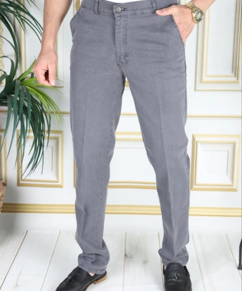 Klasik Kesim Gri Likralı Erkek Yan Cepli Klasik Kot Pantolon Baba Pantolonu Phantom Jeans By Small