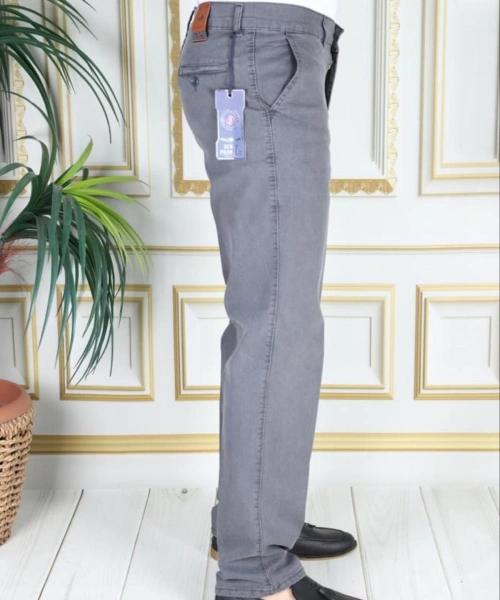 Klasik Kesim Gri Likralı Erkek Yan Cepli Klasik Kot Pantolon Baba Pantolonu Phantom Jeans By Small