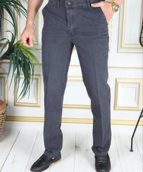 Klasik Kesim Füme Likralı Erkek Yan Cepli Klasik Kot Pantolon Baba Pantolonu Phantom Jeans By Small