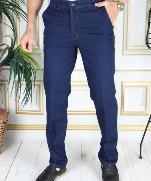 Klasik Kesim Mavi Likralı Erkek Yan Cepli Klasik Kot Pantolon Baba Pantolonu Phantom Jeans By Small