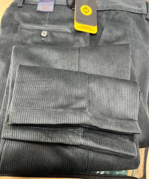 Siyah Polarlı Kadife Pantolon Esnek Kalın Fitil Klasik Rahat Kesim Yan Cepli Phantom Jeans