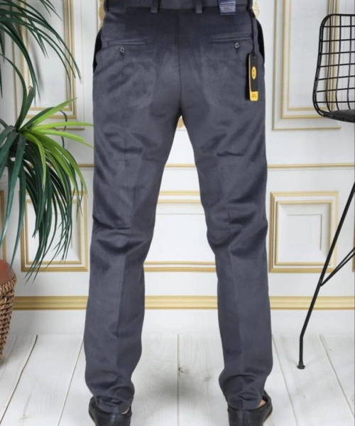 Füme Polarlı Kadife Pantolon Esnek Kalın Fitil Klasik Kesim Yan Cepli Astarlı Phantom Jeans