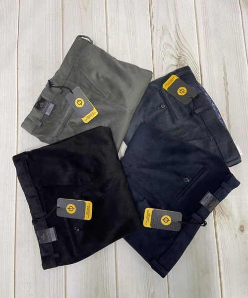 Füme Polarlı Kadife Pantolon Esnek Kalın Fitil Klasik Kesim Yan Cepli Astarlı Phantom Jeans