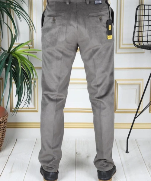 Su Yeşili Polarlı Kadife Pantolon Esnek Kalın Fitil Klasik Kesim Yan Cepli Astarlı Phantom Jeans