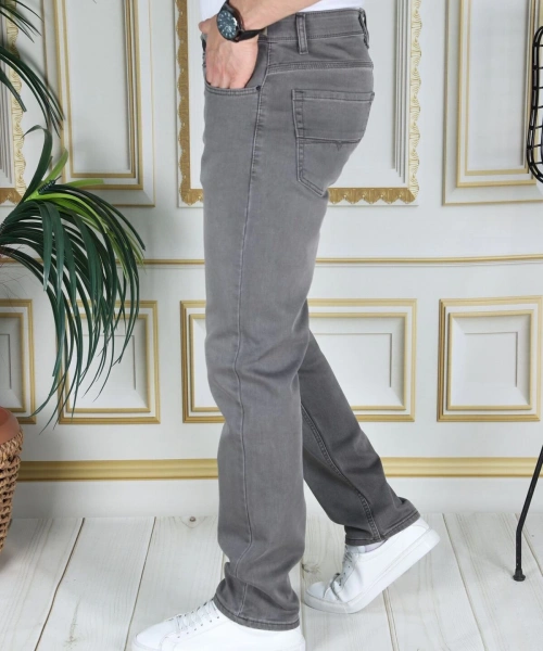 Erkek Haki Üstten Cepli Armürlü Regular Fit Rahat Kesim Esnek Chino Keten/kanvas Koton Pantolon