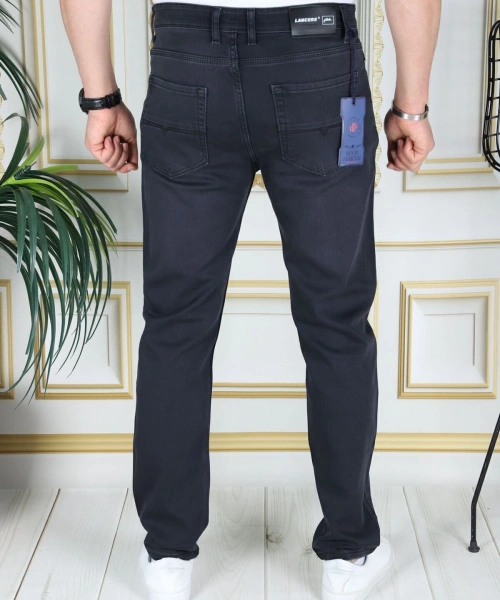 Erkek Antrasit Üstten Cepli Armürlü Regular Fit Rahat Kesim Esnek Chino Keten/kanvas Koton Pantolon