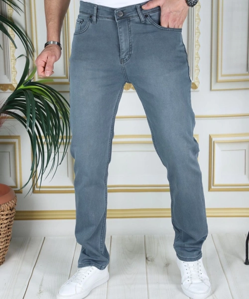 Erkek Tintyeşil Üstten Cepli Armürlü Regular Fit Rahat Kesim Esnek Chino Keten/kanvas Koton Pantolon