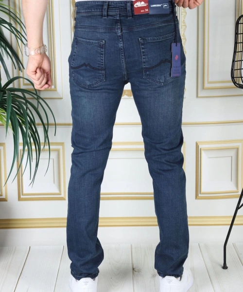 Erkek Paslı Mavi Regular Fit Rahat Kesim Esnek Likralı Denim Jeans Şık Kot Pantolon