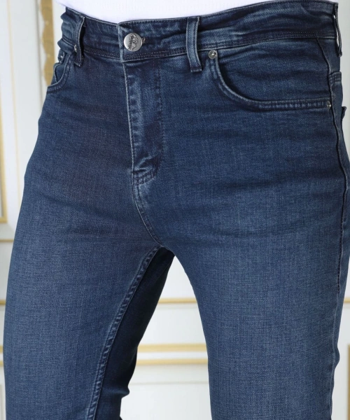 Erkek Paslı Mavi Regular Fit Rahat Kesim Esnek Likralı Denim Jeans Şık Kot Pantolon