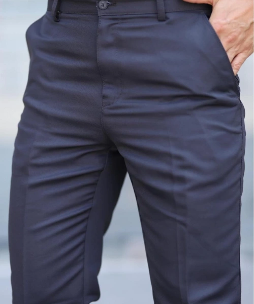 Klasik Kesim Füme Mevsimlik Yan Cepli Keten Poliviskon Kumaş Baba Pantolonu Kumaş Pantolon