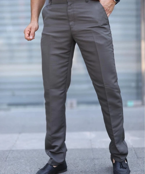 Klasik Kesim Haki Renk Mevsimlik Yan Cepli Keten Poliviskon Kumaş Baba Pantolonu Kumaş Pantolon