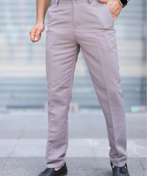 Klasik Kesim Bej Renk Mevsimlik Yan Cepli Keten Poliviskon Kumaş Baba Pantolonu Kumaş Pantolon