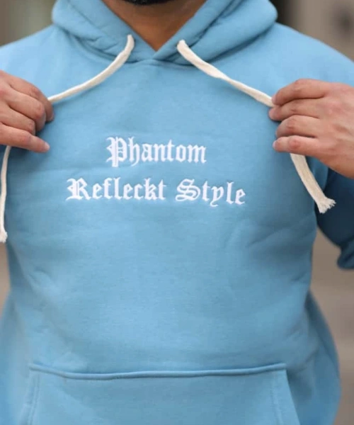 Açık Mavi Turkuaz İçi Polarlı Erkek Eşofman Takımı Paça Lastikli Cepli Kapüşonlu Nakış Detaylı Compact Takım