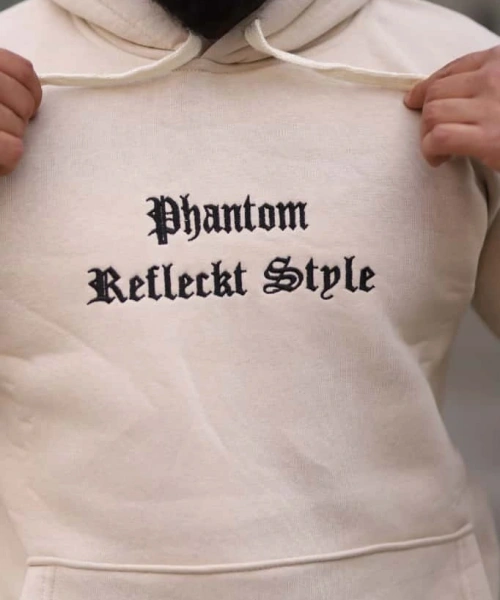 Bej İçi Polarlı Şık Erkek Eşofman Takımı Paça Lastikli Cepli Kapüşonlu Nakış Detaylı Compact Takım