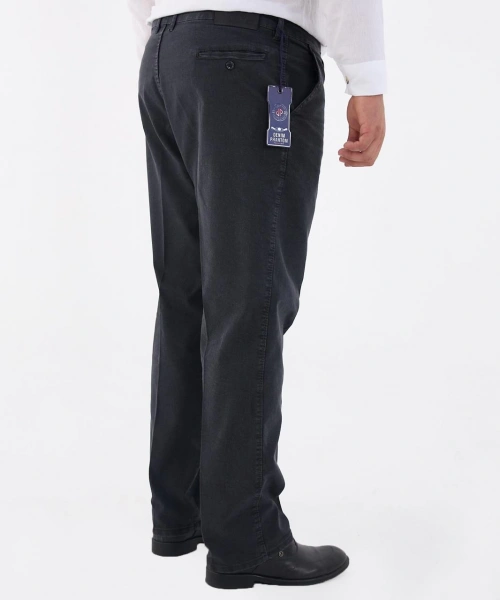 Füme Büyük Beden Erkek Likralı Battal Yüksek Bel Kot Pantolon Rahat Kesim Jean Denim