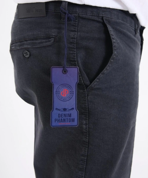 Füme Büyük Beden Erkek Likralı Battal Yüksek Bel Kot Pantolon Rahat Kesim Jean Denim