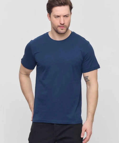 Erkek 4lü Paket Likralı Şık Pamuklu Yumuşak Dokulu Slim Fit Bisiklet Yaka Basic Tişört