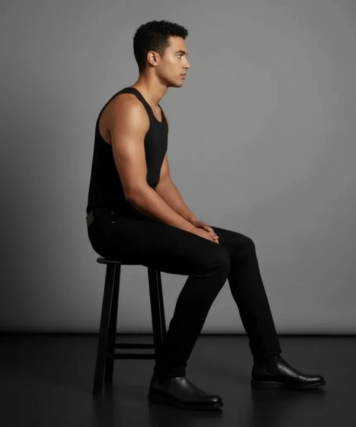 Erkek Siyah Slim Fit Likralı Boru Paça Jeans Kot Pantolon