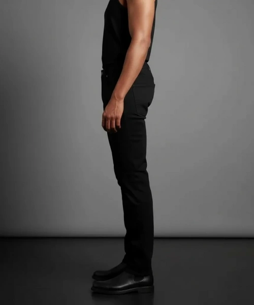 Erkek Siyah Slim Fit Likralı Boru Paça Jeans Kot Pantolon