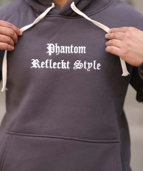 Füme Şık İçi Polarlı Erkek Eşofman Takımı Paça Lastikli Cepli Kapüşonlu Nakış Detaylı Compact Takım