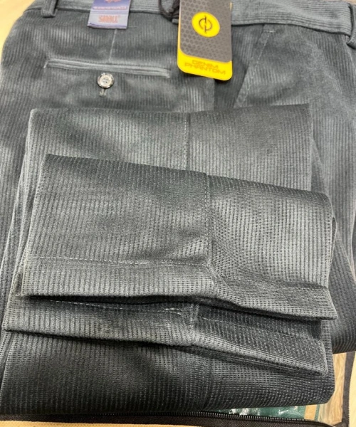 Lacivert Polarlı Kadife Pantolon Esnek Kalın Fitil Klasik Kesim Yan Cepli Astarlı Phantom Jeans